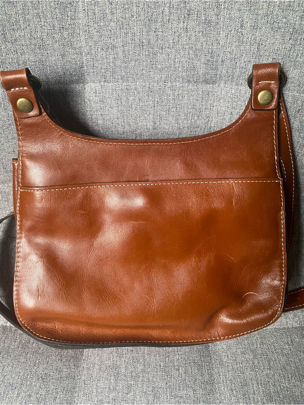 Patricia Nash Tan Luxury Designer Boho London Full-Grain Leather Saddle Bag - Picture 8 of 15